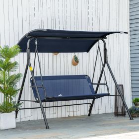 3-Person Porch Swing with Stand, Dark Blue