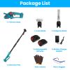 Pole Mini Hedge Trimmer & Grass Shear Electric Cordless Handheld Hedge Trimmer With 90° Rotatable Head Telescopic Extension Pole Gloves Goggles 2Pcs 2