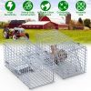 2Pcs 18X8X10In Humane Single Door Live Animal Trap Collapsible Galvanized Iron Animal Cage Catch And Release For Small Squirrel Raccoon Feral Cat Weas