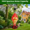 Glass Hummingbird Feeder 33Oz Hand Blown Hummingbird Feeder With 5 Flower Feeding Port Perch Ant Moat Hanging Hook S Hook Hemp Rope Cleaning Brush For