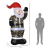 8Ft Inflatable Camouflage Santa Christmas Decoration With Warm White Led Lights Built-In Fan 8 Ground Stakes 4 Tether Ropes & 3 Sandbags Outdoor Yard