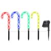 Solar Christmas Candy Cane Light Ip55 Waterproof Stake Light Lamp For Patio Yard Garden Pathway Outdoor Christmas Decorative Light