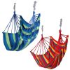 440Lbs Hammock Hanging Chair Canvas Porch Patio Swing Seat Portable Camping Rope Seat W/ 2Pillows