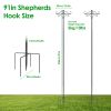 2 Packs 91In Heavy Duty Double Shepherds Hook Bird Feeder Pole Garden Hanging Holder With 5 Adjustable Height 5 Prong Base For Bird Feeder Garden Plan