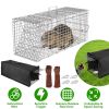 Humane Cat Trap Cage With Waterproof Cover Gloves Catch Release Live Animal Rodent Cage Collapsible Galvanized Wire For Raccoons Beavers Groundhogs Fo