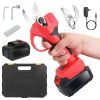 21V Cordless Electric Pruning Shears 40Mm 1.57" Electric Branch Scissors Tree Branch Cutter With 2 Rechargeable Batteries Sharpening Stone Blade Repla