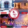1Pc Solar Powered Lamp 3 Snowmen Outdoor Decorative Christmas Lamp Garden Stake Light Ip55 Waterproof Santa Landscape Light Warm White Led Lighting Pa
