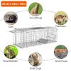Humane Cat Trap Cage Catch Release Live Animal Rodent Cage Collapsible Galvanized Wire For Small Raccoons Beavers Groundhogs Foxes Armadillos