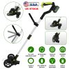 21V Electric Weed Edger Cordless String Trimmer Grass Mower Eater Bush Cutter With 16800Rpm 2X 3000Mah Batteries 3.6-4.6Ft Length 90° Rotatable Angle