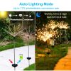 2Pcs Solar Powered Starburst Lights 240 Leds Firework Lamp Garden Path Decor Lights