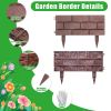 12Pcs Stone Fence Edging Panels, Imitation Stone Pp Garden Border With Rotatable Connectors, Easy Snap Assembly Adjustable Angle For Garden Yard Lawn