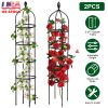 2 Packs Garden Obelisk Trellis 5.9Ft Plants Tower For Climbing Plants Flower Vegetable Vine Support Rustproof Garden Plant Trellis Black