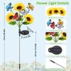 Solar Sunflower Lights Outdoor Waterproof Warm White Solar Landscape Lights With 2 Lighting Modes Ip44 Decorative Solar Flower Lights For Yard Patio P