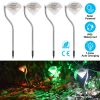 4Pcs Solar Garden Light Outdoor Diamond Led Light 7-Color Changing Ip65 Waterproof Pathway Stake Decorative Lamp For Garden Patio Yard Walkway