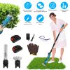 Pole Mini Hedge Trimmer & Grass Shear Electric Cordless Handheld Hedge Trimmer With 90° Rotatable Head Telescopic Extension Pole Gloves Goggles 2Pcs 2