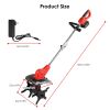 21V Electric Cordless Tiller Cultivator Powered Garden Tiller With 4 Blades 16 Steel Tines 550W 300Rpm 4000Mah Battery Tilling 9-In Width & 9-In Depth