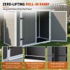 4.6X2.4 Ft Resin Outdoor Storage Shed With Hydraulic Lid & Ramp Lockable Horizontal Storage Cabinet For Garden Tools Firewood Outdoor Supplies And Pet