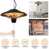 1500W Outdoor Hanging Patio Heater Ultra-Quiet Electric Heating Lamp Ip23 Waterproof 2 Heating Levels Overheating Protection Ceiling Mounted Outdoor H