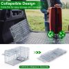 2Pcs 18X8X10In Humane Single Door Live Animal Trap Collapsible Galvanized Iron Animal Cage Catch And Release For Small Squirrel Raccoon Feral Cat Weas