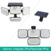 2 Pack Solar Powered Wall Lights Ip44 Waterproof Motion Sensor Lamps With Separate Solar Panel 4 Adjustable Heads 333Pcs Beads 120° Sensing Angle Remo