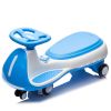 12V Kids Electric Wiggle Ride On Car, 2-In-1 Battery Powered Twist Car With Wireless Music, Controllable Led Lights & Flashing Pu Wheels, Stable Frame