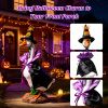 Porch Goose Halloween Costume For 23" Goose Statue Pumpkin Spider Wizard Hat, Red & Black Cape Outfit Halloween Yard Decor