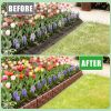 12Pcs Stone Fence Edging Panels, Imitation Stone Pp Garden Border With Rotatable Connectors, Easy Snap Assembly Adjustable Angle For Garden Yard Lawn