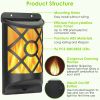 Flame Solar Lights Outdoor 96 Leds Waterproof Flickering Flame Wall Mount Lamp Auto On Off Sensor Decorative Landscape Night Lamp For Deck Patio Yard