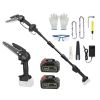 2-In-1 Cordless Pole Saw & Mini Chainsaw Electric Mini Chainsaw Length Adjustable Cordless Chain Saw With 2Pcs 3000Mah Batteries 4In/6In Chains For Tr