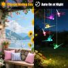 2Pack Solar Dragonfly Wind Chimes 7 Color Changing Wind Chimes For Outside Ipx4 Waterproof Outdoor Garden Yard Decor