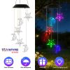Solar Moon And Star Wind Chime 7 Color Changing Wind Chime For Outside Ipx4 Waterproof Outdoor Garden Yard Decor