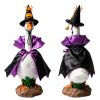 Porch Goose Halloween Costume For 23" Goose Statue Purple Black Stand Collar Cape & Pumpkin Spider Wizard Hat Halloween Yard Decor