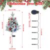 2Pcs Solar Powered Lighted Christmas Tree Urn Filler With Light Artificial Xmas Trees Light With Berries Decor Balls Led Pathway Pine Tree Ip44 Waterp