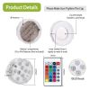 4Pcs Submersible Rgb Led Lights Ip68 Waterproof Underwater Color Changing Lamps Remote Control Battery Operated Floral Light For Vase Fountain Aquariu