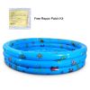 51X13” Inflatable Swimming Pool Blow Up Family Pool For 3 Kids Foldable Swim Ball Pool Center W/ 4 Valves Bottom Water Drain Plug For Indoor Backyard