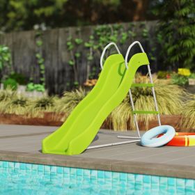 5.7FT Outdoor Slide for Kids Ages 3-8, Climbing Step Ladder, Playground Equipment for Backyard, Garden, Green