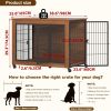 38.6" Dog Crate Furniture With Lockable Wheels Heavy Duty Wooden Dog Kennel With 2 Doors Steel Metal Pet Cage End Table Brown Indoor Dog House For Med