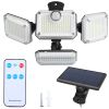 2 Pack Solar Powered Wall Lights Ip44 Waterproof Motion Sensor Lamps With Separate Solar Panel 4 Adjustable Heads 333Pcs Beads 120° Sensing Angle Remo