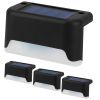 4Pcs Solar Powered Led Step Lights Outdoor Ip55 Waterproof Dusk To Dawn Sensor Fence Lamps For Stairs Yard Railing