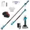 2-In-1 Electric Pruning Shear With Extension Pole 21V 4.0Ah Batteries Powered Cordless Pruner Reach 13Ft High 0.98In Cutting Diameter For Tree Trimmin
