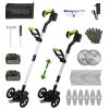 21V Electric Weed Edger Cordless String Trimmer Grass Mower Eater Bush Cutter With 16800Rpm 2X 3000Mah Batteries 3.6-4.6Ft Length 90° Rotatable Angle