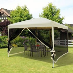 210D Oxford 10' x 10' Pop Up Canopy Tent with Netting, Instant Screen Room House, Tents for Parties, Height Adjustable