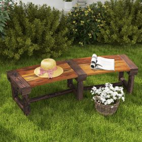Wooden Garden Bench, Semicircular Round Outdoor Tree Bench, Wrap Around Park Bench for Yard, Patio, Deck, Lawn, Brown