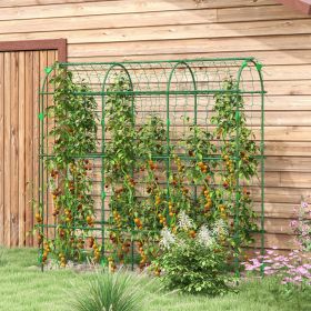 Metal Garden Trellis, Arch Trellis for Climbing Plants Outdoor, A-Frame, with Climbing Net, 17" x 72" x 72", Green