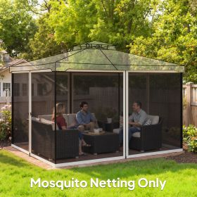 Replacement Mesh Sidewall Netting for 10' x 12' Gazebos and Canopy Tents with Zippers, (Sidewall Only) Cream