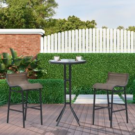 3 Piece Bar Height Outdoor Bistro Set for 2, Tan