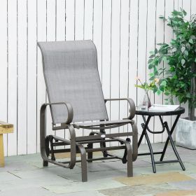 Outdoor Patio Glider Rocker, Metal High-Back Chair for Outdoor Use - Gray