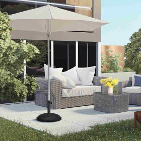 20" 55 lbs Round Cement Umbrella Base Stand Market Parasol Holder with Tightening Knob & Easy Setup, Black