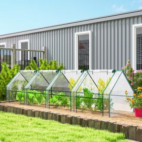 Portable Mini Greenhouse, Outdoor Garden with Large Zipper Doors and Water/UV PVC Cover, 12' x 3' x 3', Clear