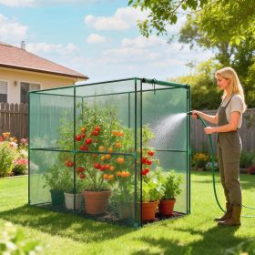 Crop Cage, Plant Protection Tent with Zippered Door, Plant Protector from Animals for Vegetables Flowers Fruits, Green